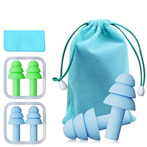 Tapones para los oídos reutilizables de silicona - Tapones para los oídos con reducción de ruido ultracómodos para dormir, nadar, conciertos y aviones