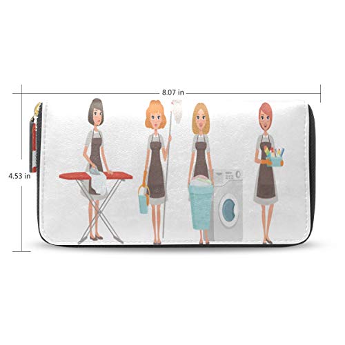 Tareas domésticas Trabajo duro Pasaporte largo Embrague Monederos Cremallera Monedero Bolsa Bolso Organizador de dinero Bolsa Titular tarjeta de crédito para dama Mujer Chica Hombre Regalo de viaje