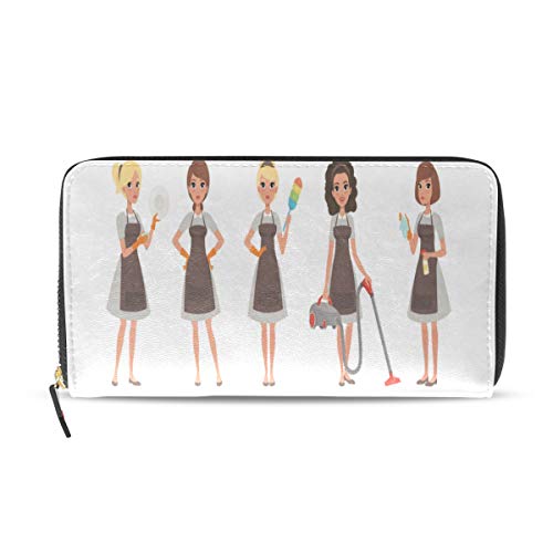 Tareas domésticas Trabajo duro Pasaporte largo Embrague Monederos Cremallera Monedero Bolsa Bolso Organizador de dinero Bolsa Titular tarjeta de crédito para dama Mujer Chica Hombre Regalo de viaje