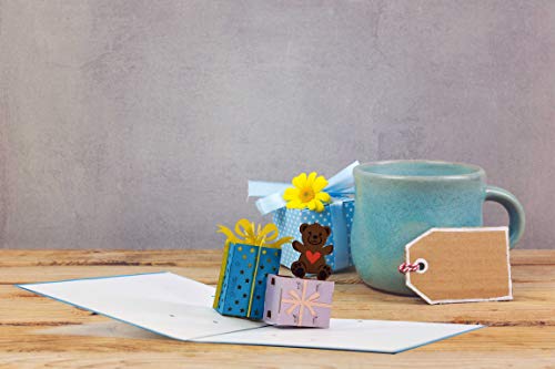 Tarjeta de cumpleaños con regalos en 3D y oso de peluche, tarjeta de felicitación para cumpleaños, idea de regalo para niños y regalos de dinero, G20