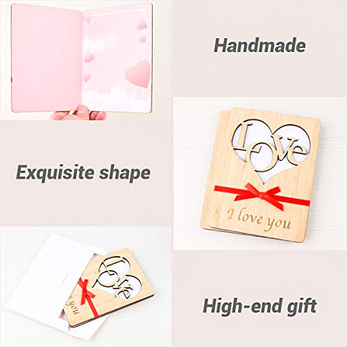 Tarjeta de Felicitación de Madera, Tarjeta de Felicitación, Tarjeta Felicitacion Hecha a Mano, con Sobres, las Mejores Ideas para Regalos para Cumpleaños, Bodas, san Valentín y Aniversarios (Arco)