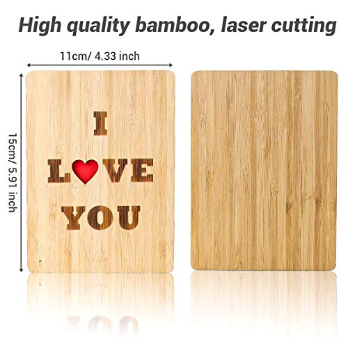 Tarjeta de Felicitación de Madera, Tarjeta de Felicitación, Tarjeta Felicitacion Hecha a Mano, con Sobres, las Mejores Ideas para Regalos para Cumpleaños, Bodas, san Valentín y Aniversarios (Amor)