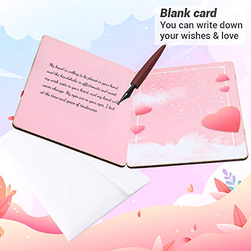Tarjeta de Felicitación de Madera, Tarjeta de Felicitación, Tarjeta Felicitacion Hecha a Mano, con Sobres, las Mejores Ideas para Regalos para Cumpleaños, Bodas, san Valentín y Aniversarios (Amor)