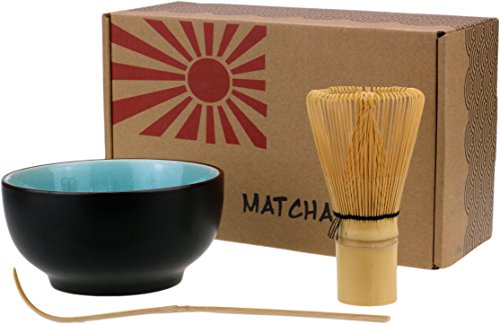 Taro - Juego de cuenco, escobilla y cuchara para té matcha
