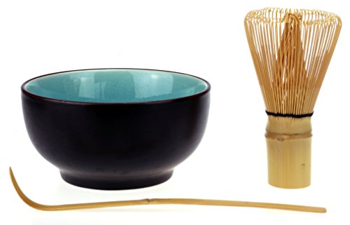 Taro - Juego de cuenco, escobilla y cuchara para té matcha