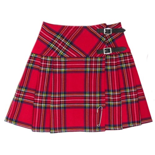 Tartanista - Kilt/Minifalda Escocesa con Correas - 41,9 (16,5") - Royal Stewart - Rojo - EU46 UK18
