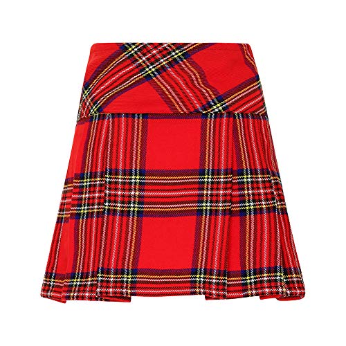 Tartanista - Kilt/Minifalda Escocesa con Correas - 41,9 (16,5") - Royal Stewart - Rojo - EU46 UK18
