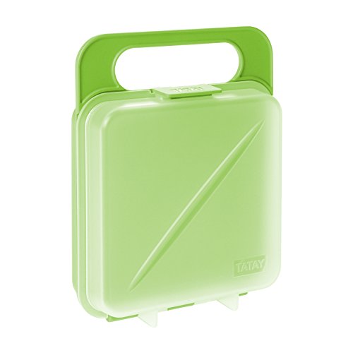 Tatay Porta Contenedor de Alimentos para Sandwich, Libre de BpA, Verde, 18 x 14 x 4.5 cm