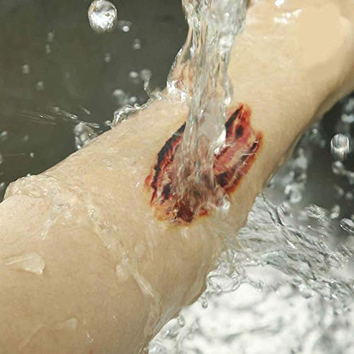 Tatuajes de cicatrices de Halloween, 18 hojas de terror realista, falso tatuaje temporal de heridas de sangre, kit de maquillaje de zombies, para Halloween Cos play Party (Tatuajes de zombies)