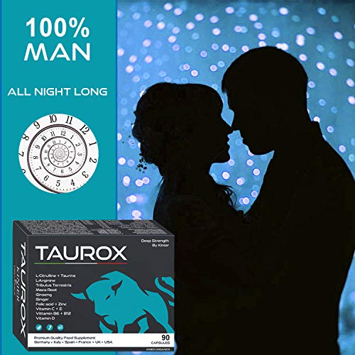 Taurox - Potencia de duración inmediata + PDF - Natural máxima duración, sin contratos - 90 cápsulas