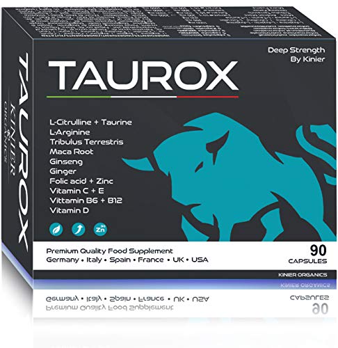 Taurox - Potencia de duración inmediata + PDF - Natural máxima duración, sin contratos - 90 cápsulas