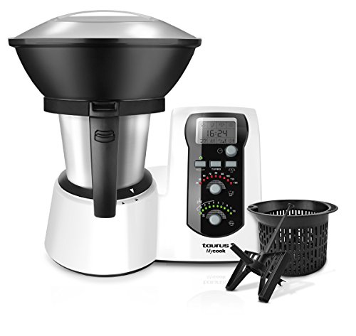Taurus Mycook Robot de Cocina, 1600 W, 2 litros, Plástico|Acero Inoxidable, 10 Velocidades, Negro