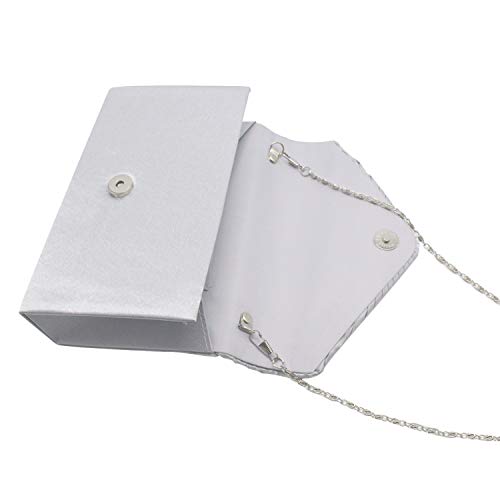 Tavie Carteras De Mano De Mujer Bolso Sobre Diamante Cristal Clutch Noche Boda Hombro Cruzado Embragues Billetera Cuerpo Cruzado Bolsas Clutches Para Baile Fiesta Novia Mujer Damas Niñas Plateado