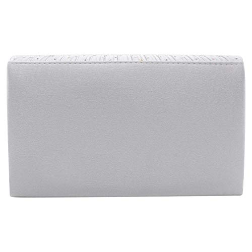 Tavie Carteras De Mano De Mujer Bolso Sobre Diamante Cristal Clutch Noche Boda Hombro Cruzado Embragues Billetera Cuerpo Cruzado Bolsas Clutches Para Baile Fiesta Novia Mujer Damas Niñas Plateado