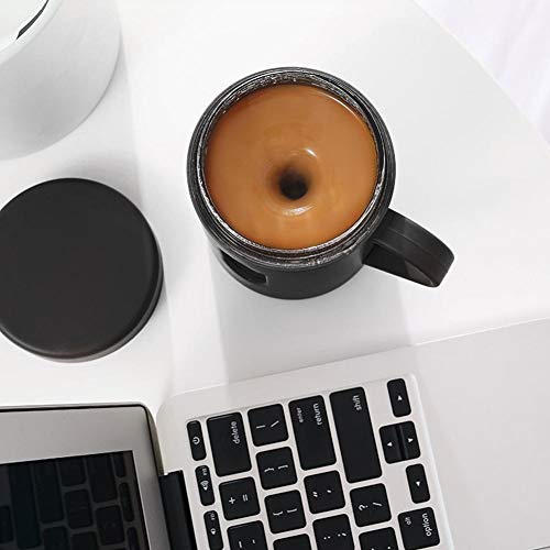 Taza de mezcla automática, taza de encordado mezclada automáticamente, taza de café magnética carcasa impermeable para café en casa oficina Latte(black)