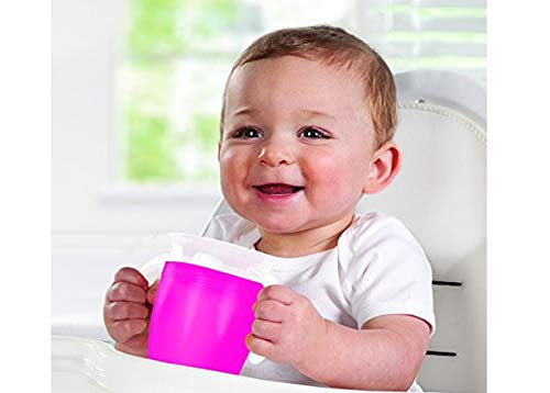 Taza giratoria de aprendizaje para bebé de 360 grados con tapa abatible de doble ASA,a prueba de fugas,Taza de Bebé Antiderrames, Taza de aprendizaje,Antigoteo, Especial para bebés. (Azul)