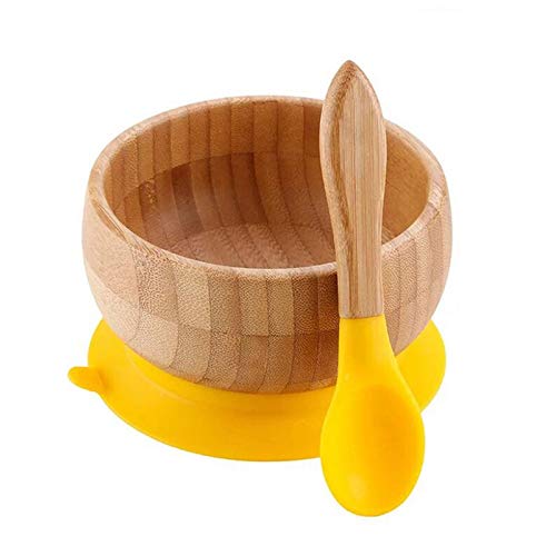 Tazón de madera creativa con ventosa para alimentar a los niños, plato antiquemaduras de frutas, plato de ensalada, herramienta de comedor para decoración de escritorio