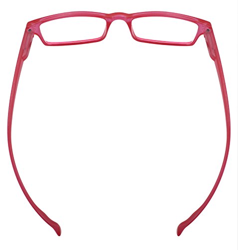 TBOC Gafas de Lectura Presbicia Vista Cansada – Graduadas +1.50 Dioptrías Montura de Pasta Roja Patillas Extra Largas para Colgar Cuello Hombre Mujer Unisex Lentes de Aumento para Leer Ver de Cerca