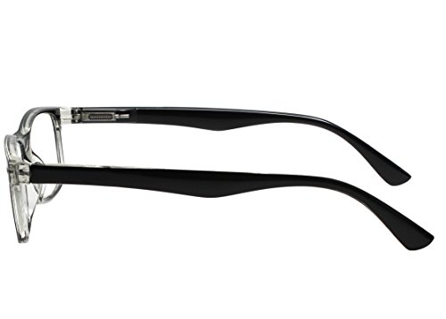 TBOC Gafas de Lectura Presbicia Vista Cansada – Graduadas +2.00 Dioptrías Montura de Pasta Bicolor Negra y Transparente de Diseño Moda para Hombre y Mujer Unisex con Lentes Aumento Leer Ver de Cerca
