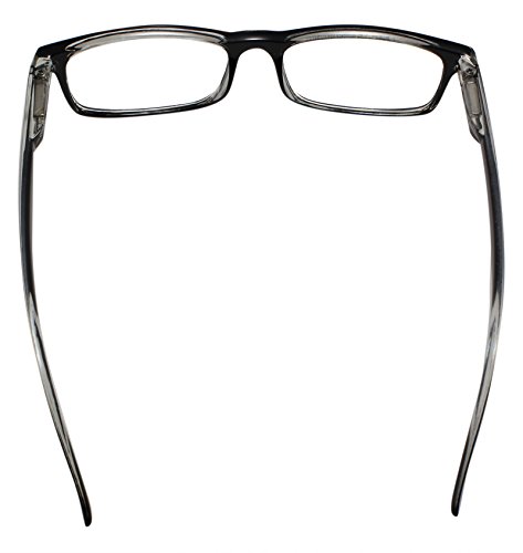 TBOC Gafas de Lectura Presbicia Vista Cansada – Graduadas +2.00 Dioptrías Montura de Pasta Bicolor Negra y Transparente de Diseño Moda para Hombre y Mujer Unisex con Lentes Aumento Leer Ver de Cerca