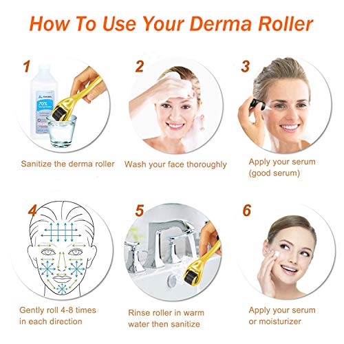 TBPHP Micro Needle Roller,540 microagujas de acero inoxidable quirúrgico de 0.5mm de grosor,Reducir la Hiperpigmentación,Reducir Ojo Líneas Finas, Crecimiento del Cabello