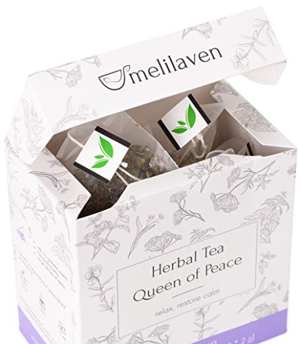 Té de Hierbas Melilaven con Melisa, Tilo, Verbena de Limón, y Flores de Lavanda (4 paquetes, 80 Bolsitas de Té)