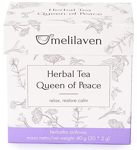 Té de Hierbas Melilaven con Melisa, Tilo, Verbena de Limón, y Flores de Lavanda (4 paquetes, 80 Bolsitas de Té)
