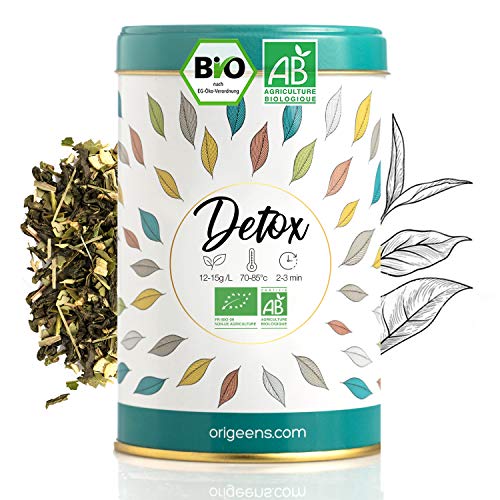 TE DETOX BIO 125g - Té suelto a base de té verde y mate certificado biológico - Tratamiento detox adelgazante 30 días