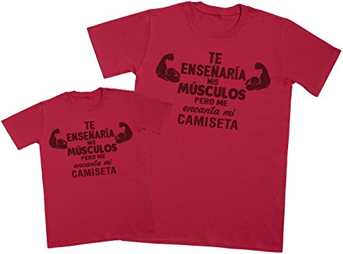 Te enseñaría mis músulos Pero me encarita mi Camiseta - Regalo para Padres e Hijos - Camiseta de niño y Camiseta de Hombre - Blanco - Medium & 3-4 años