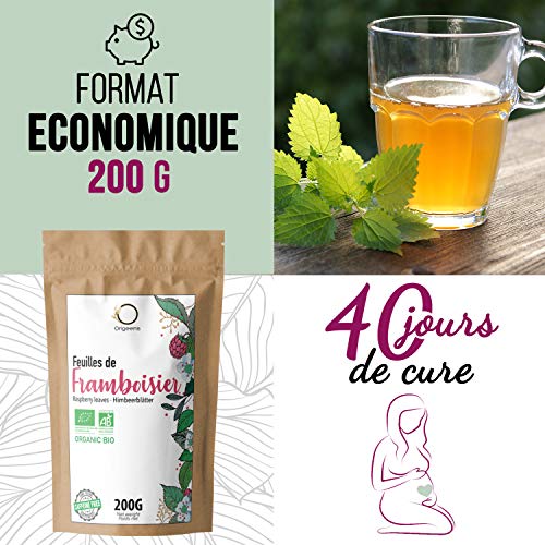 ☘️ Te Hojas de Frambuesa Organico 200g | Cura Bienestar Te Hojas Frambuesa: Infusión Final del Embarazo, Tila Lactancia, Reglas dolorosas | Raspberry Leaf Tea
