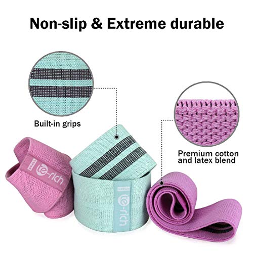 Te-Rich Bandas Elásticas Gluteos para Fitness Banda de Resistencia Ideal para Pilates,Yoga,Rehabilitación,Entrenamiento de Fuerza y Flexibilidad,Quemar Grasa rápidamente,Moldear Piernas y Caderas