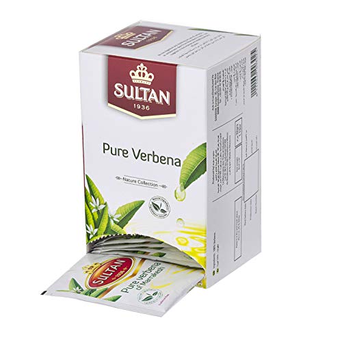 TÉ SULTAN Verbena pura, tés marroquíes a base de hierbas (Paquete individual - 20 bolsitas de té)