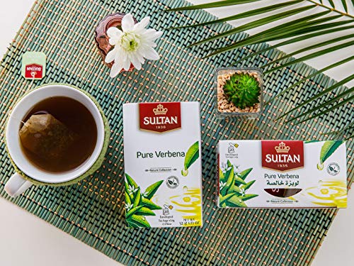 TÉ SULTAN Verbena pura, tés marroquíes a base de hierbas (Paquete individual - 20 bolsitas de té)