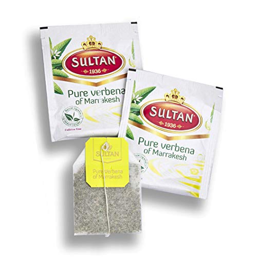 TÉ SULTAN Verbena pura, tés marroquíes a base de hierbas (Paquete individual - 20 bolsitas de té)