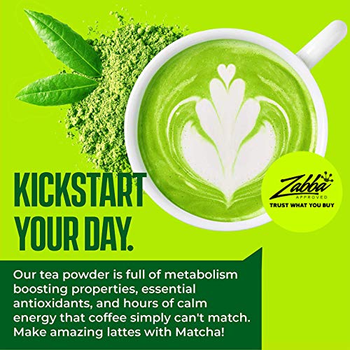 Té verde matcha en polvo - Potente antioxidante japonés matcha orgánico de grado culinario - 4 onzas (113 gramos) - Aumenta la energía y la atención - Favorece la pérdida de peso y un metabolismo