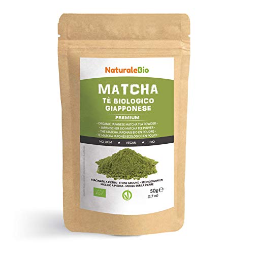 Té Verde Matcha Orgánico Japonés En Polvo [ Calidad Premium ] 50g. Matcha Biológico Cultivado En Japón, Uji, Kyoto. Té Bio Grado Premium. Matcha Ecológico Ideal Para Beber, En a Cocina Y Con Latte
