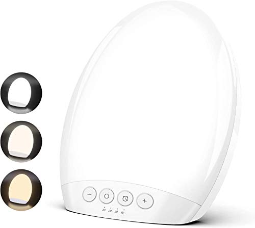 Tecboss Lámpara de Luz Diurna 10000 Lux Lámpara Para Terapia,5 Brillo Ajustable, USB Cable con 3 Colores de Luz solar LED sin UV, Temporizador