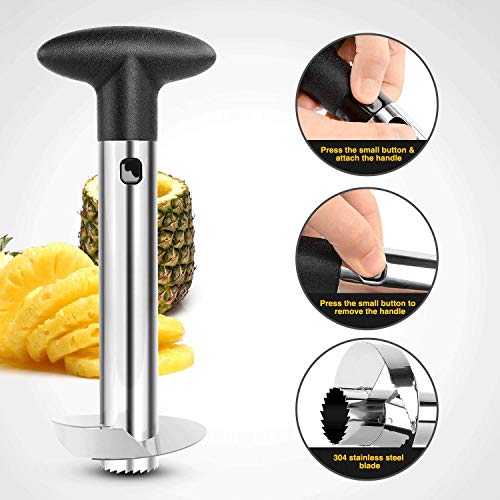 Tech Traders TTPINES Cortador de piña de frutas de acero inoxidable, 0 W