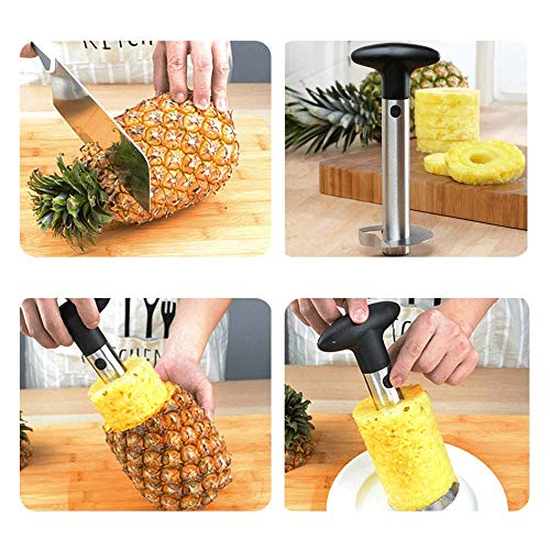 Tech Traders TTPINES Cortador de piña de frutas de acero inoxidable, 0 W