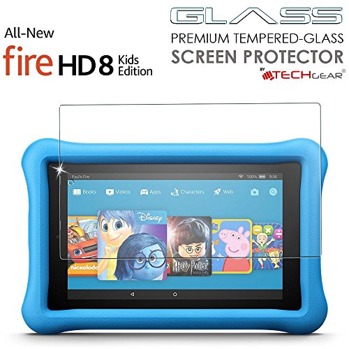 TECHGEAR Vidrio Compatible con Amazon Fire HD 8" (2015-2018) (8ª / 7ª / 6ª / 5ª generación) - Auténtica Protector de Pantalla Vidro Templado [Dureza 9H] [Resistente a los arañazos] [Sin Burbuja]