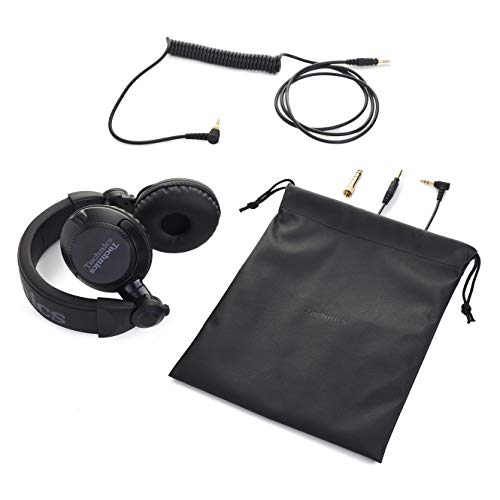 Technics EAH-DJ1200EK - Auriculares DJ (Bloqueo de Cable, Drive de 41 mm, 32 Ohmios/1 kHz de Independencia, 106 db/MW, Cable Largo 2 m, Adaptador de 6.3 mm) Negro, Talla Única