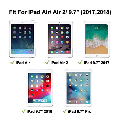 Teclado Estuche para iPad 9.7 '' 2017/2018/ Air/Air 2 [QWERTY Inglés], Slim Smart Cover Funda con Desmontable Teclado para Apple iPad 9.7 Inch (Negro)