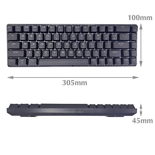 Teclado mecánico, Instago 61 teclas multicolor RGB LED retroiluminado Teclado para juegos con cable, muñeca Rest, ergonómico, para PC/Mac Gamer, Typist