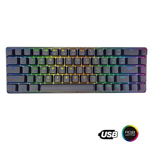 Teclado mecánico, Instago 61 teclas multicolor RGB LED retroiluminado Teclado para juegos con cable, muñeca Rest, ergonómico, para PC/Mac Gamer, Typist