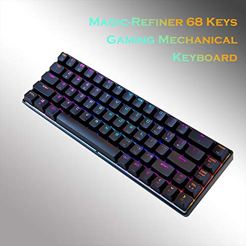 Teclado mecánico, Instago 61 teclas multicolor RGB LED retroiluminado Teclado para juegos con cable, muñeca Rest, ergonómico, para PC/Mac Gamer, Typist