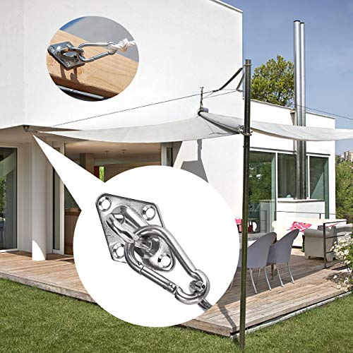 TedGem Kit de Montaje para Toldo, toldo fijación accesorios 42Pcs 304 Acero Inoxidable Kit (ojales de almohadill, mosquetón, hebillas, S forma gancho, tornillos, Pernos) para Montaje para Toldo