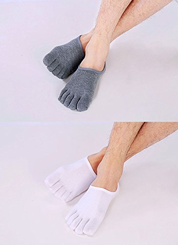 Teenloveme Hombre cinco calcetines de los dedos, calcetines invisibles hombre calcetines cortos para casual y deportivo, antideslizantes, EU 39-44, 4 pares (multicolor)