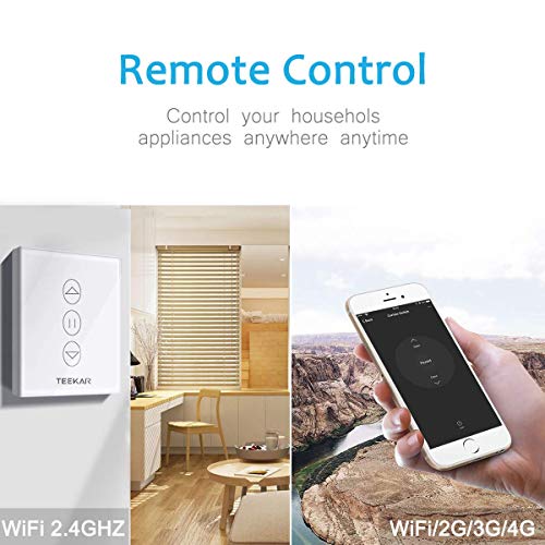 Teepao [3ª generación] Interruptor de persiana con Interruptor de persiana Compatible con Alexa Echo y Google Assistant, Interruptor de Reloj de Obturador para Motor de Obturador de Motor Tubular