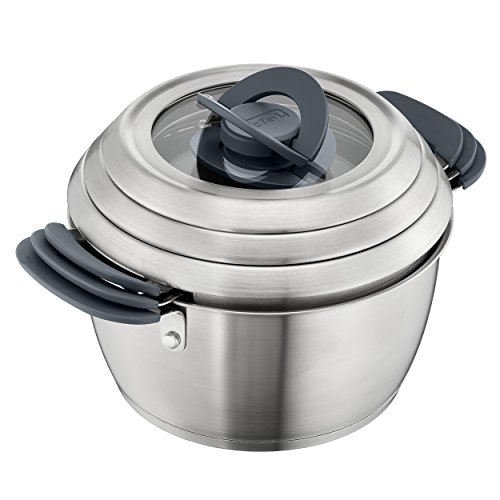 Tefal C817S3 - Juego de 6 ollas para inducción, Acero Inoxidable, Plata