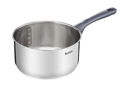 Tefal Daily Cook - Cazo de acero inoxidable de 16 cm, 1 Litro, base reforzada, aptas para todo tipo de cocinas incluido inducción, gran conductividad y resistencia con materiales reciclados